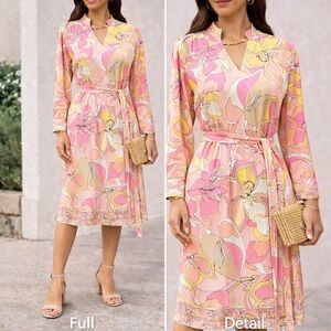 HP🌈 EUC! Tahari Arthur S. Levin Mid Length Dress Size 4